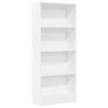 vidaXL Libreria Bianca 60x24x143 cm in Legno Multistrato
