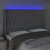 vidaXL Testiera a LED Grigio Chiaro 147x16x118/128 cm in Tessuto