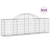 vidaXL Cesti Gabbioni ad Arco 15 pz 200x30x60/80 cm Ferro Zincato