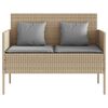 vidaXL Panca da Giardino con Cuscini Beige in Polyrattan