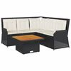 vidaXL Set Divani da Giardino 4 pz con Cuscini Nero in Polyrattan