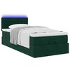 vidaXL Pouf Letto con Materasso e LED Verde Scuro 80x200cm in Velluto