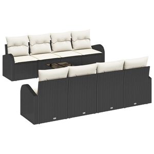vidaXL Set Divano da Giardino Nero 55 x 55 x 37 cm polyrattan