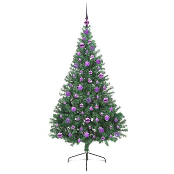 vidaXL Albero di Natale artificiale con luci integrate Verde 180 cm