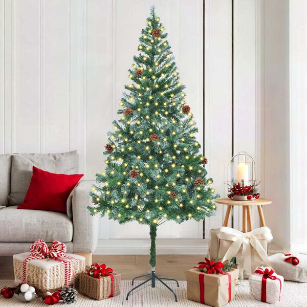 vidaXL Albero di Natale artificiale Verde 180 cm PVC e Acciaio