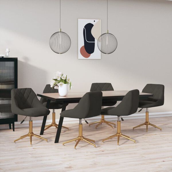 vidaXL Sedie da Pranzo Girevoli 6 pz Grigio Scuro in Velluto