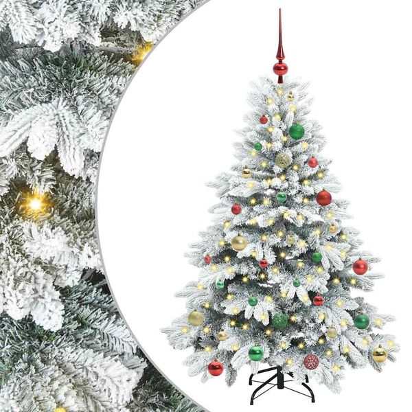 vidaXL Albero di Natale artificiale con 150 LED Bianco 150 cm PE e PVC