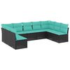 vidaXL Set Divani da Giardino 9 pz con Cuscini Nero in Polyrattan