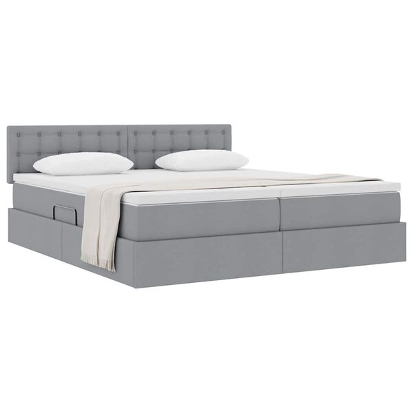 vidaXL Letto con Contenitore con materasso Grigio chiaro 180 x 200 cm