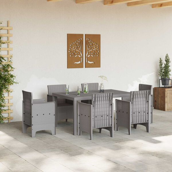 vidaXL Tavolo da Pranzo da Giardino Grigio chiaro 150 x 100 x 73 cm
