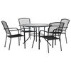 vidaXL Set Sedie Giardino Impilabili 5pz Antracite Acciaio Verniciato