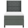 vidaXL Letto a molle con materasso Grigio scuro 90 x 200 cm Tessuto