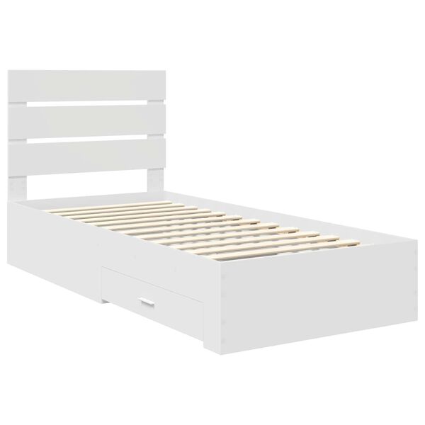 vidaXL Struttura del letto Bianco 100 x 200 cm Legno multistrato