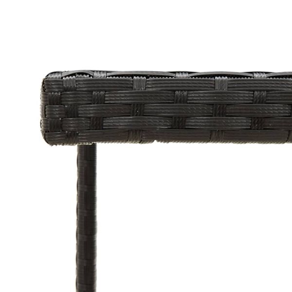 vidaXL Tavolo da Giardino Nero 109x107x74 cm in Polyrattan e Vetro