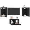 vidaXL Set mobile TV 3 pcs Rovere Nero Legno multistrato