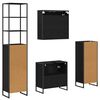vidaXL Set di mobili per il bagno Rovere Nero Legno multistrato