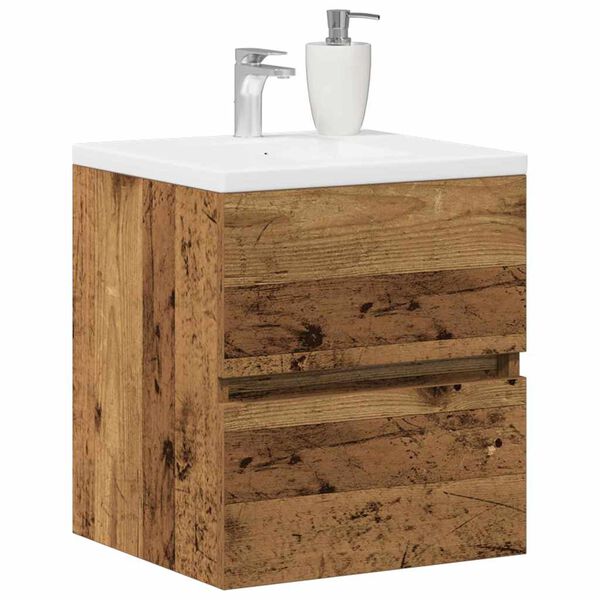 vidaXL Mobile Lavabo da Bagno Legno Antico 41x38,5x45 cm in Truciolato