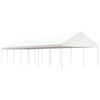 vidaXL Gazebo con Tetto Bianco 15,61x4,08x3,22 m in Polietilene