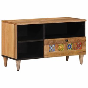 vidaXL Mobile TV Naturale 80 x 33 x 46 cm Legno di mango massello