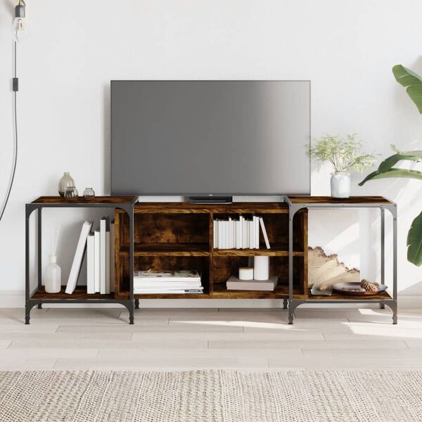vidaXL Mobile Porta TV Rovere Fumo 153x37x50 cm in Legno Multistrato