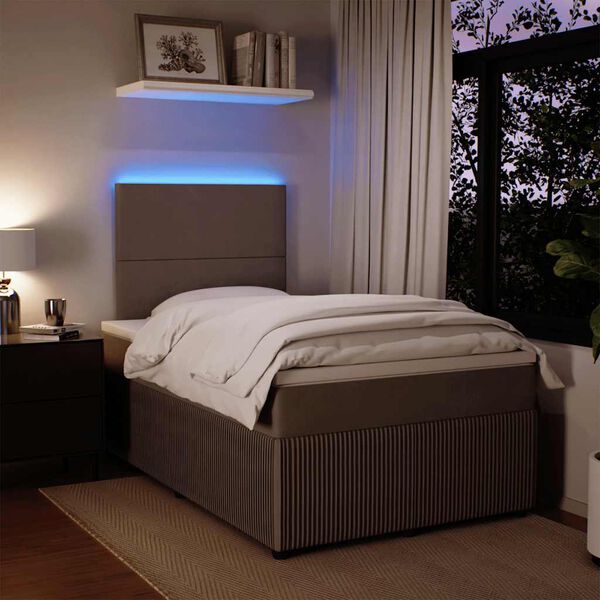 vidaXL Giroletto a Molle con Materasso Grigio Chiaro 120x200cm Velluto