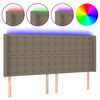 vidaXL Testiera a LED Tortora 163x16x118/128 cm in Tessuto