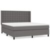 vidaXL Giroletto a Molle con Materasso Grigio 160x200 cm in Similpelle