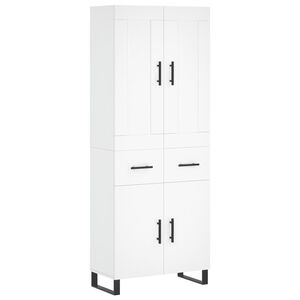vidaXL Credenza Bianca 69,5x34x180 cm in Legno Multistrato
