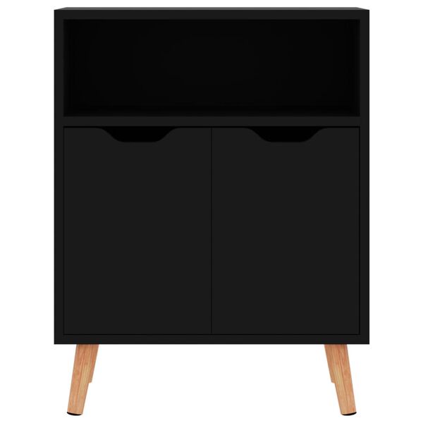 vidaXL Credenza Nero Lucido 60x30x72 cm in Legno Multistrato