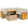 vidaXL Set Divano da Giardino 6 pz con Cuscini Beige in Polyrattan