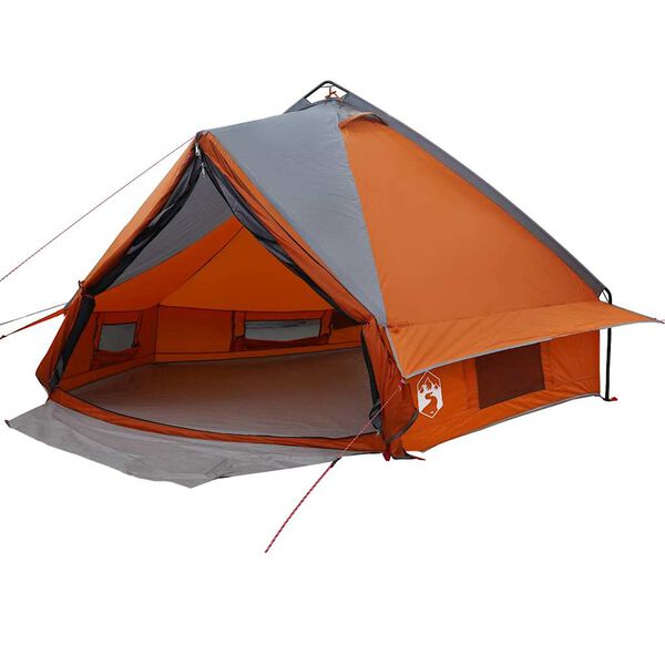 vidaXL Tenda Teepee con tetto Grigio e arancione 490 x 410 x 210 cm
