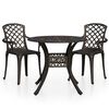vidaXL Set da Bistrot 3 pz in Alluminio Pressofuso Bronzo