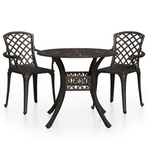 vidaXL Set da Bistrot 3 pz in Alluminio Pressofuso Bronzo