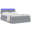 vidaXL Letto con contenitore e LED Grigio chiaro 140 x 200 cm Tessuto