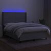vidaXL Letto a Molle Materasso e LED Grigio Chiaro 140x190 cm Tessuto