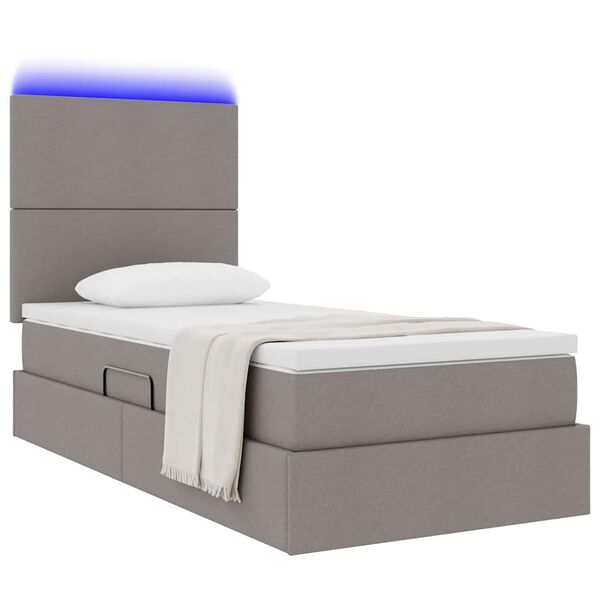 vidaXL Letto con contenitore e LED Talpa 90 x 200 cm Poliestere