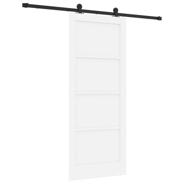 vidaXL Porta scorrevole Bianco e Nero 83 x 202 cm Pino massello