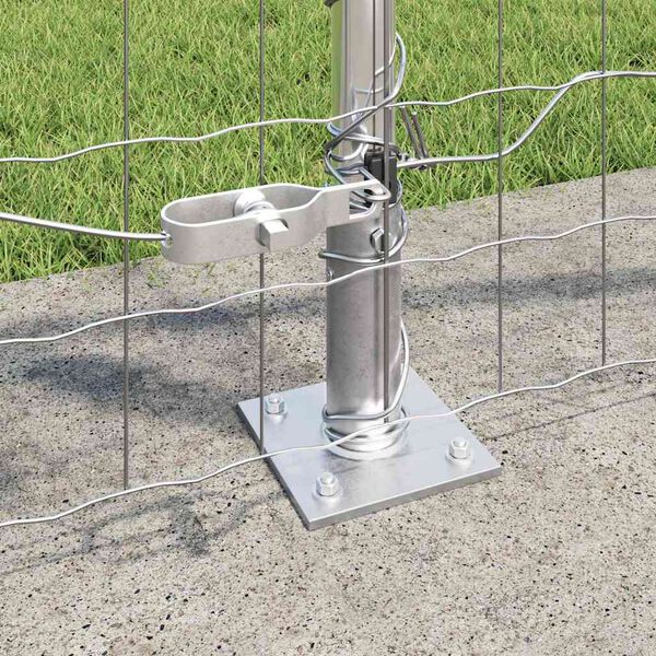 vidaXL Recinzione con Posto Argento 0,8 x 25 m Acciaio