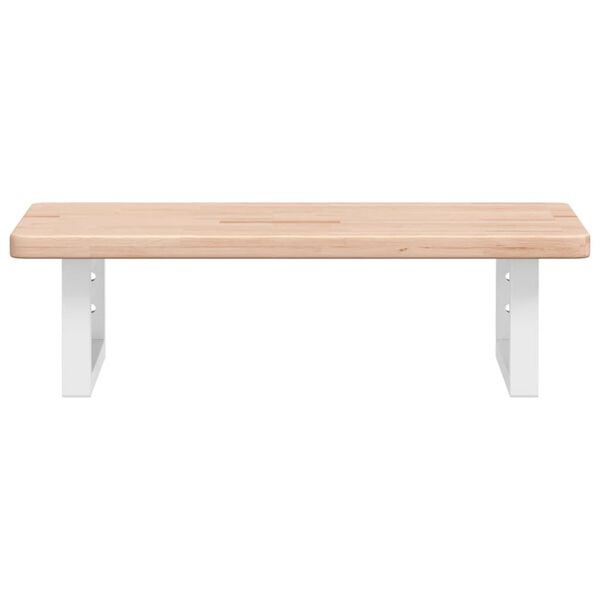 vidaXL Ripiano a Parete per Lavabo in Acciaio e Massello di Rovere