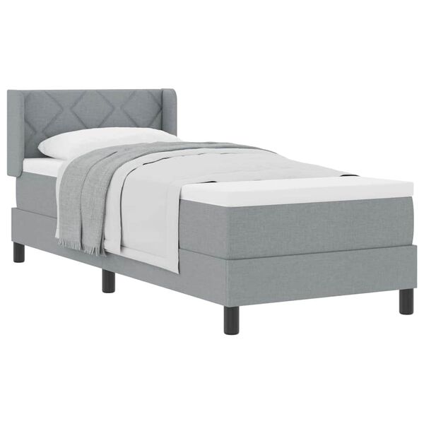 vidaXL Letto box spring con materasso Grigio chiaro 80 x 200 cm
