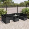 vidaXL Set Divano da Giardino con cuscino 11 pcs Nero polyrattan