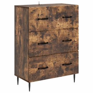 vidaXL Mobile con Cassetti Rovere Fumo 66 x 34,5 x 89,5 cm