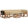vidaXL Set di divani da esterno con cuscino 8 pcs Naturale e Beige