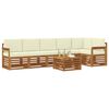 vidaXL Set divano sezionale con cuscino 7 pcs Naturale e Crema