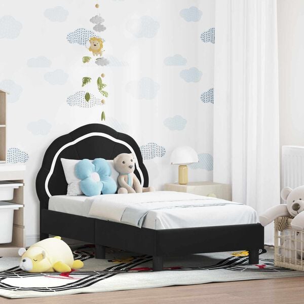 vidaXL Struttura letto per bambini con testata Nero 70 x 140 cm