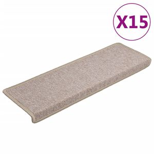 vidaXL Tappetini per scale 15 pz 65x21x4 cm Talpa Bordo rettangolare