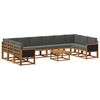 vidaXL Set di divani da esterno 11 pcs Naturale e Antracite