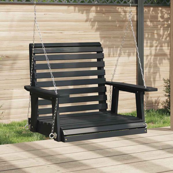 vidaXL Dondolo da Giardino Catene in Metallo Nero in Legno di Abete