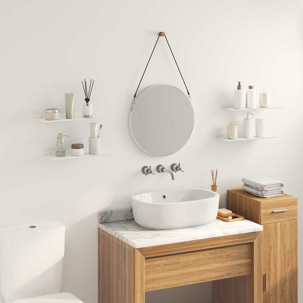 vidaXL Mensola sospesa 4 pcs Bianco 40 x 18 x 2,5 cm Acciaio