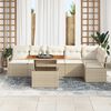 vidaXL Set Divano da Giardino 7 pcs Beige Poly Rattan